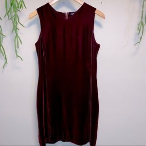 Tommy Hilfiger Burgundy Wine Velvet Sheath Dress